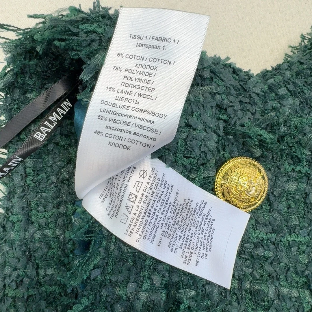 발망 다크 그린 트위드 하이라이즈 미니 쇼츠