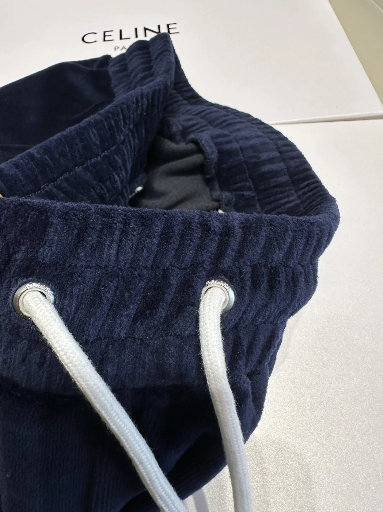 셀린느 벨벳 저지 트랙수트 팬츠 미드나잇