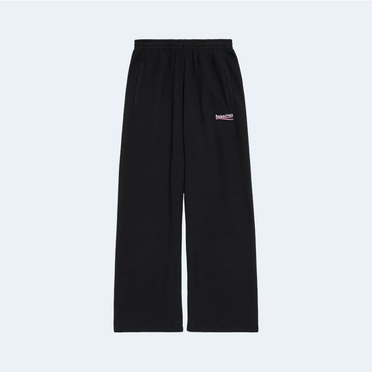 발렌시아가 폴리티컬 캠페인 배기 스웨트팬츠 블랙