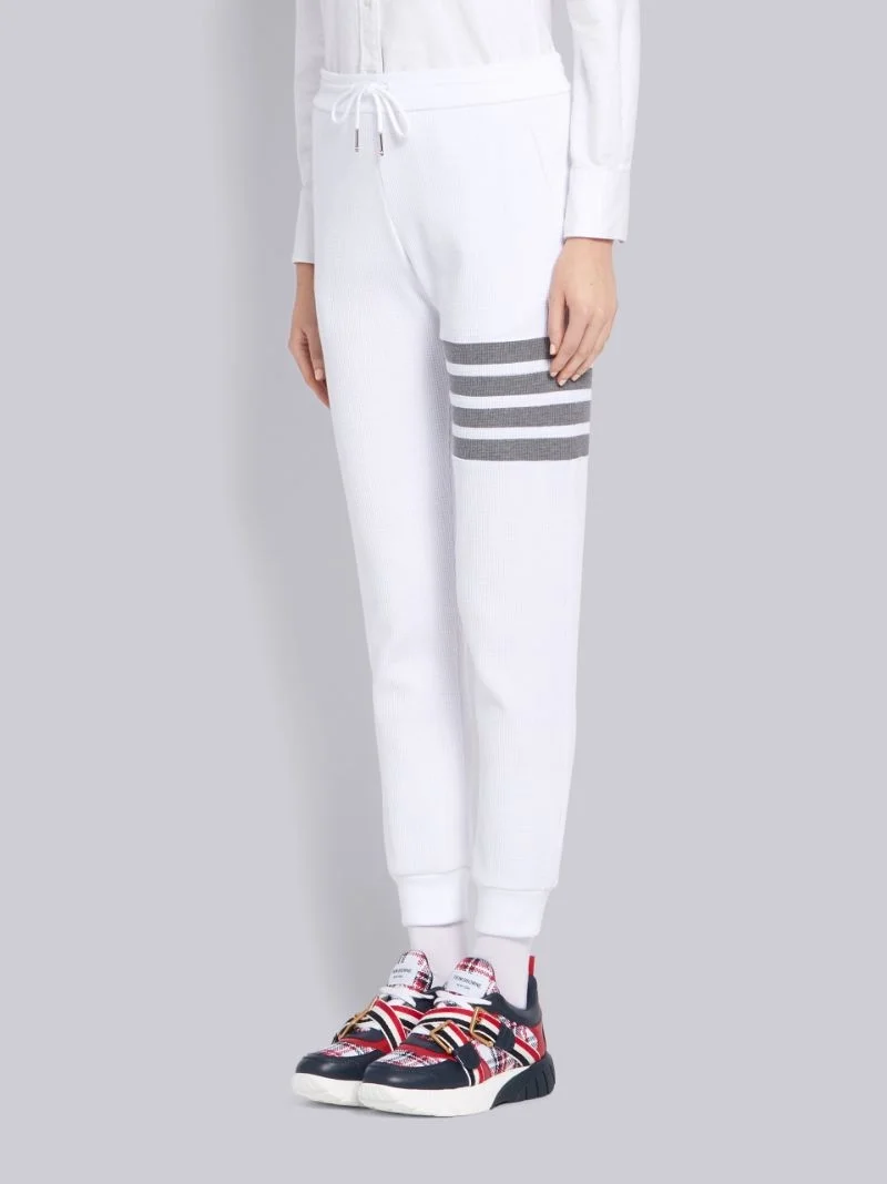 톰브라운 화이트 와플 스웨트 팬츠