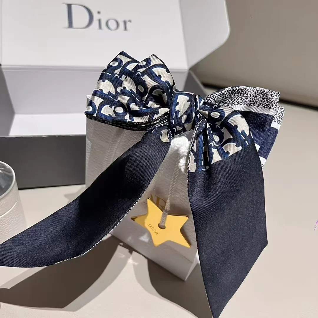 디올 오블리크 실크 트윌 미차 네이비 스카프