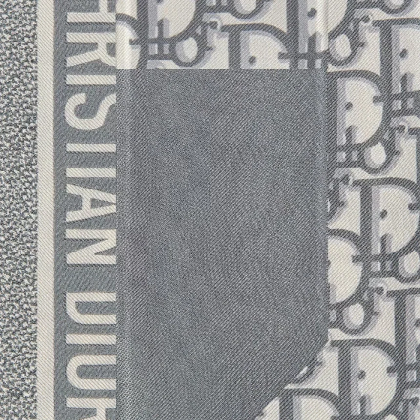 디올 오블리크 그레이 실크 트윌 미차 스카프