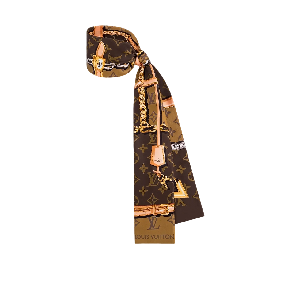 루이비통 브라운 모노그램 컨피덴셜 방도 스카프 M78655