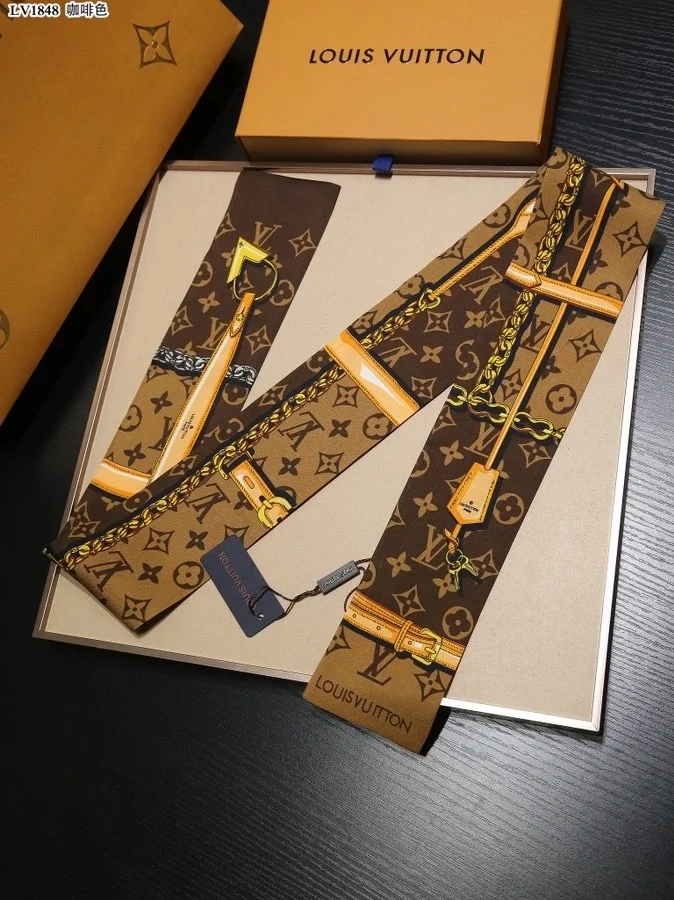 루이비통 브라운 모노그램 컨피덴셜 방도 스카프 M78655