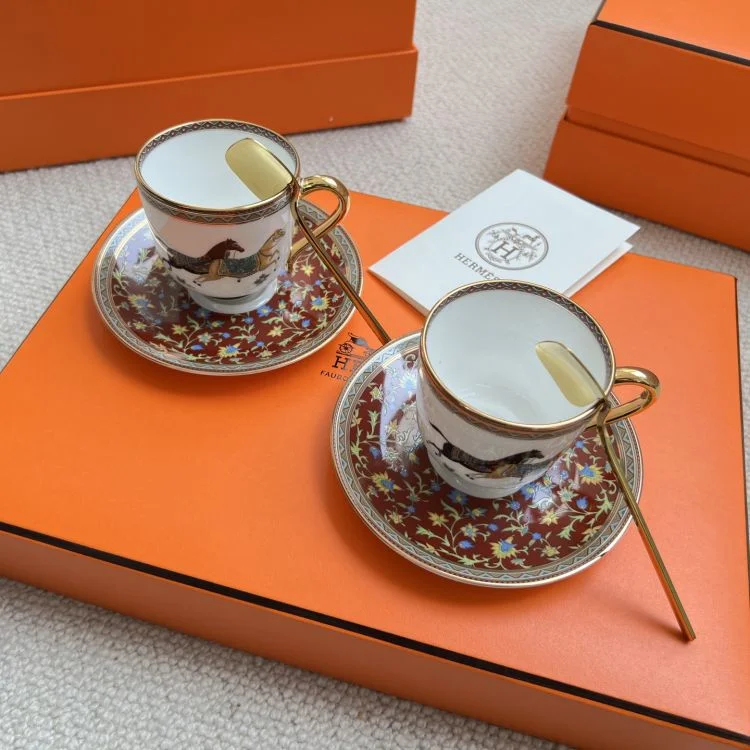 에르메스 커피잔 2종 세트