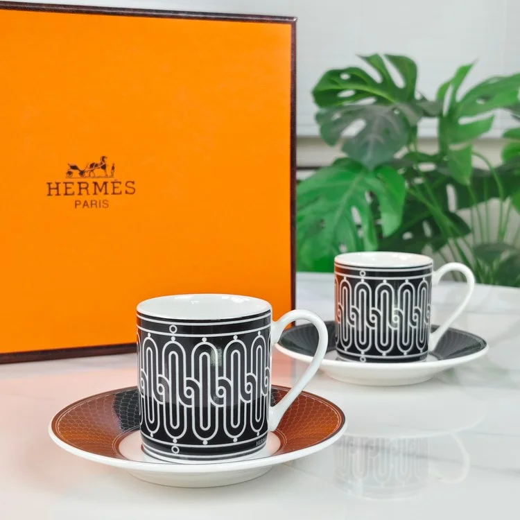 에르메스 커피잔 2종 세트