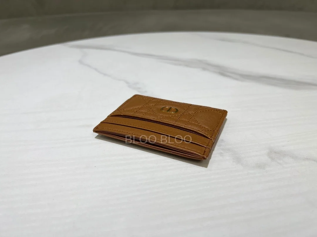 디올 카로 5-슬롯 카드 홀더 미디움 탄