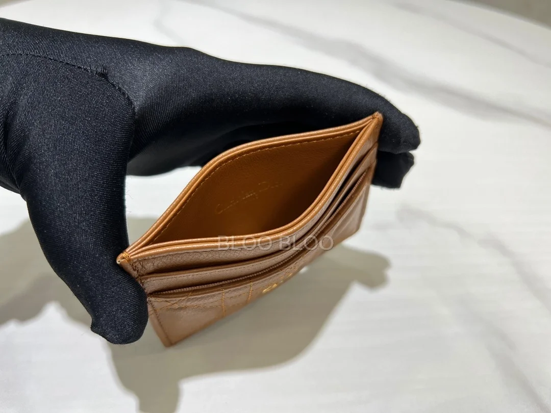 디올 카로 5-슬롯 카드 홀더 미디움 탄