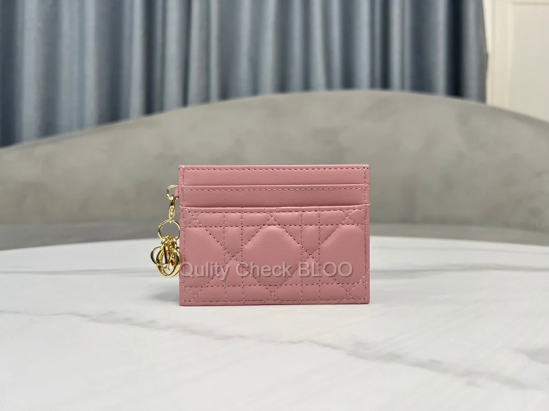 디올 레이디 5-슬롯 카드 지갑 핑크