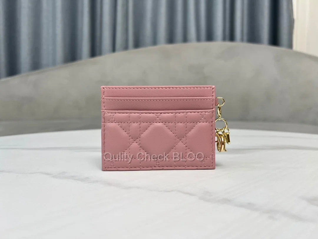 디올 레이디 5-슬롯 카드 지갑 핑크