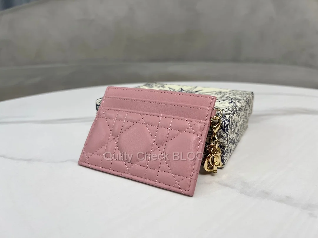 디올 레이디 5-슬롯 카드 지갑 핑크
