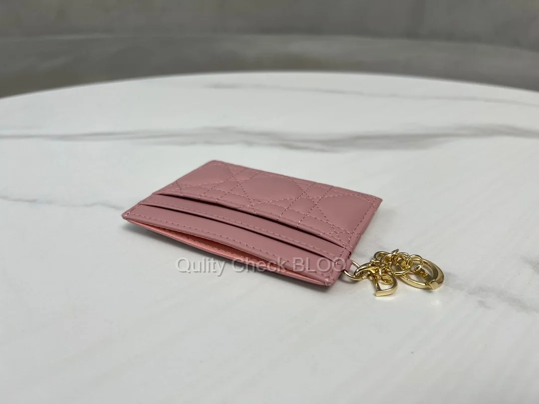 디올 레이디 5-슬롯 카드 지갑 핑크