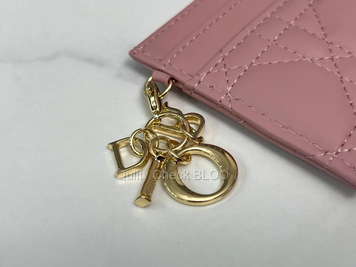 디올 레이디 5-슬롯 카드 지갑 핑크