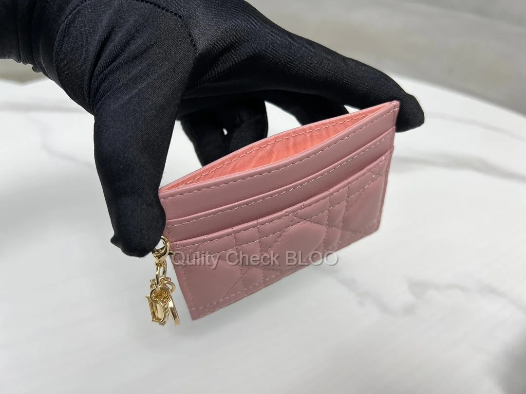 디올 레이디 5-슬롯 카드 지갑 핑크