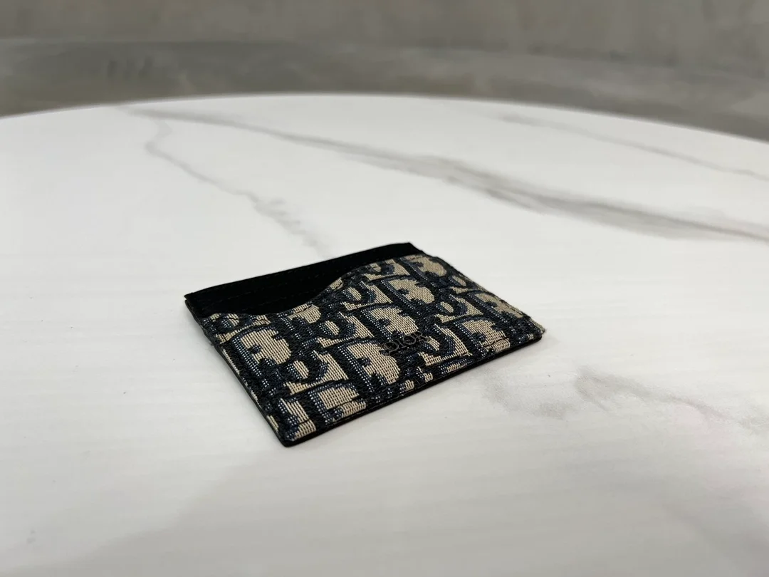 디올 새들 카드 지갑 베이지