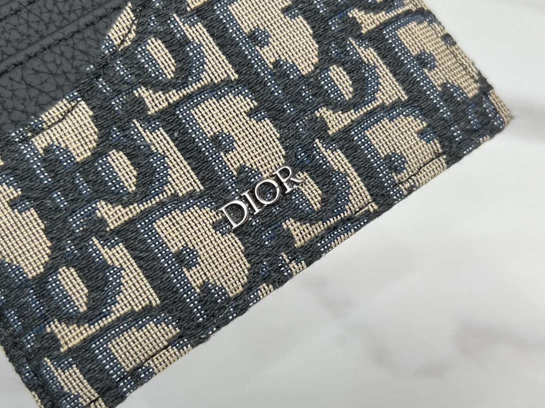 디올 새들 카드 지갑 베이지