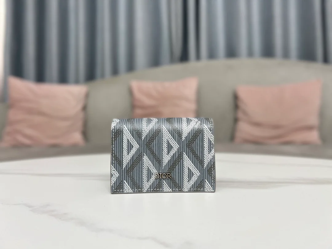 디올 다이아몬드 비즈니스 카드 지갑 그레이