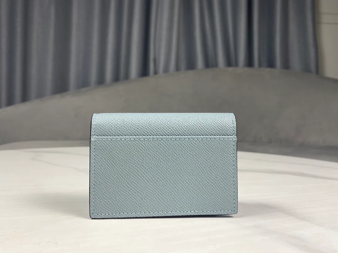 디올 새들 플랩 카드 지갑 블루