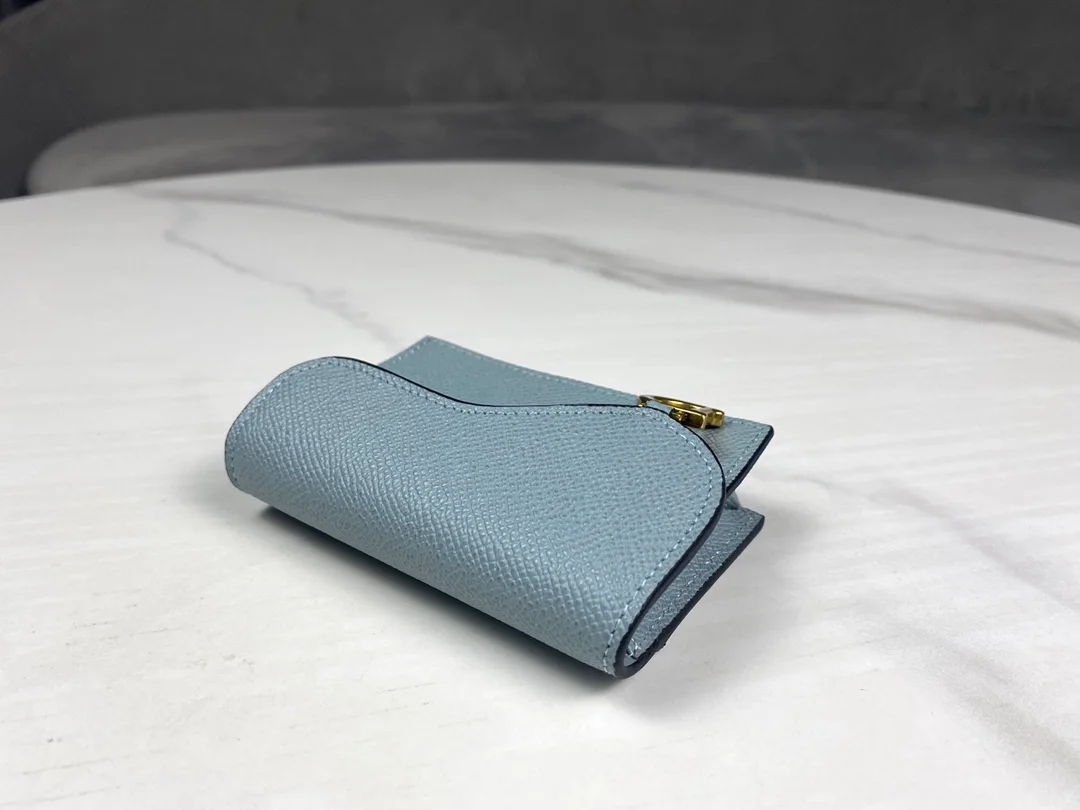 디올 새들 플랩 카드 지갑 블루