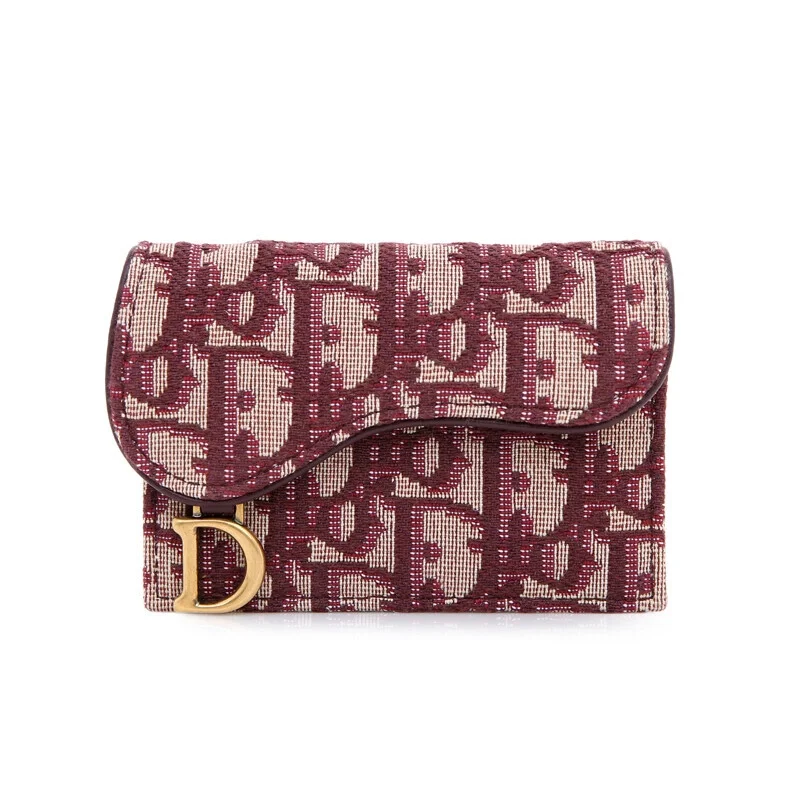 디올 오블리크 플랩 미니 카드지갑 레드