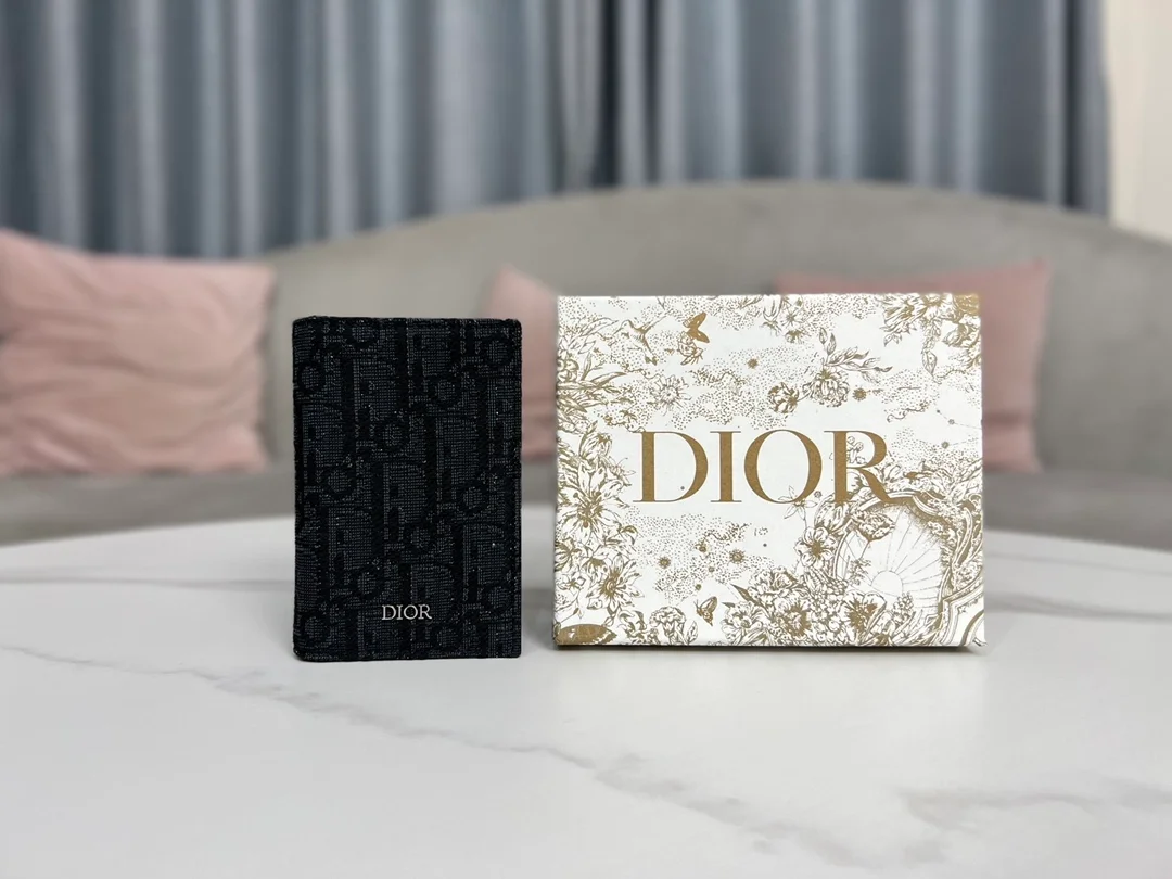 디올 오블리크 카드 홀더 블랙