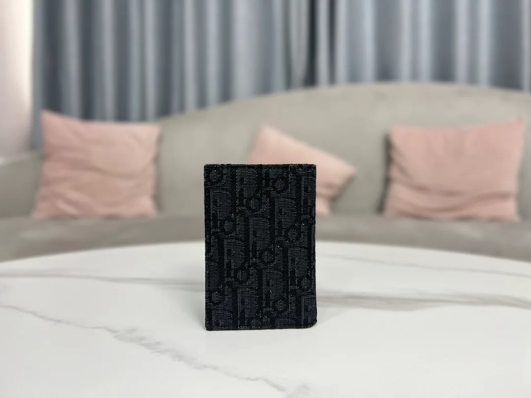 디올 오블리크 카드 홀더 블랙