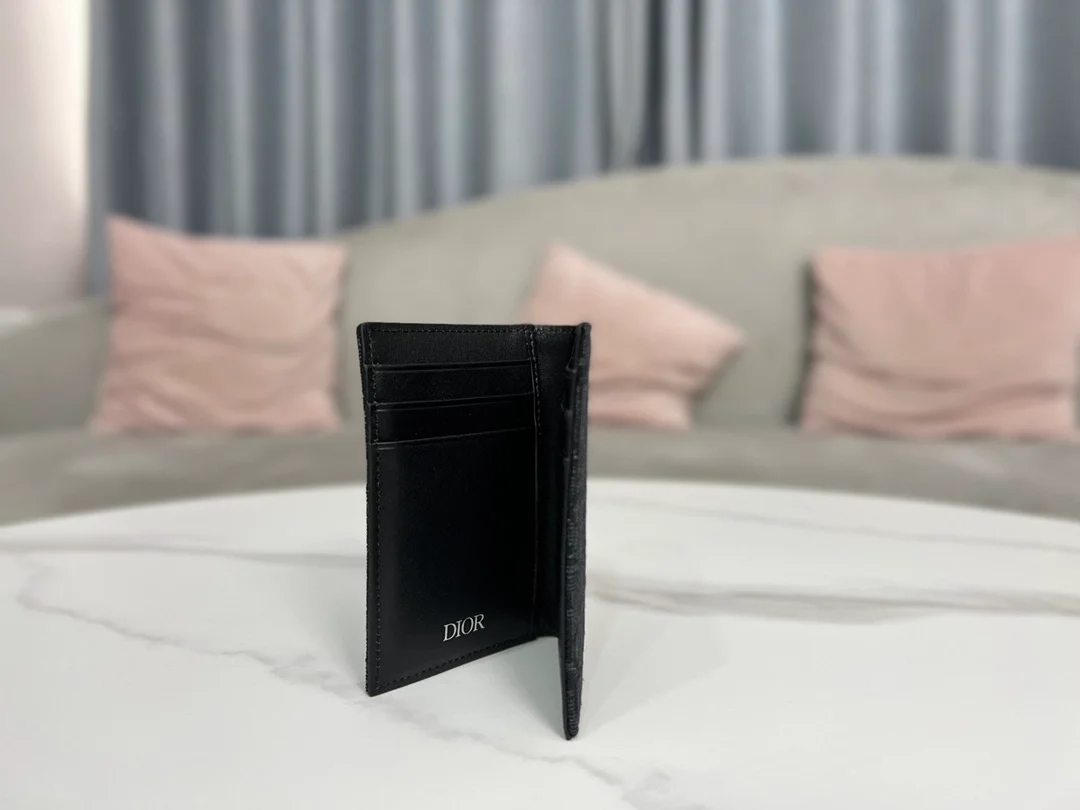 디올 오블리크 카드 홀더 블랙