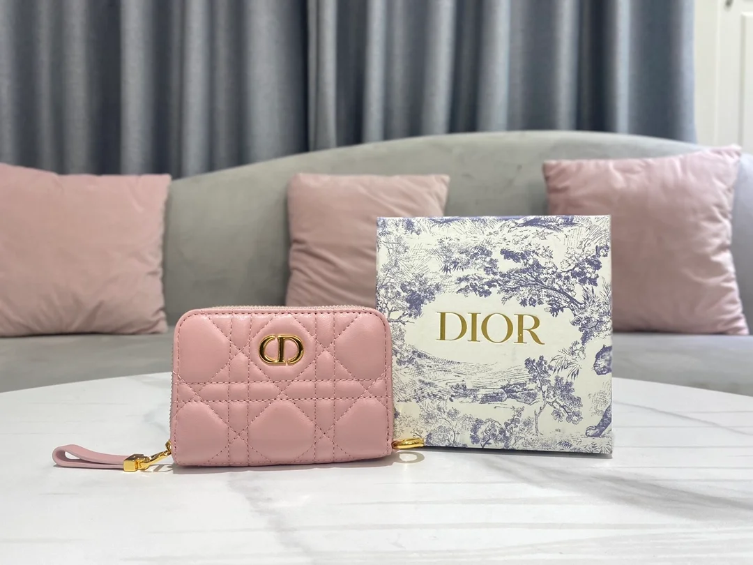 디올 카로 카드지갑 핑크