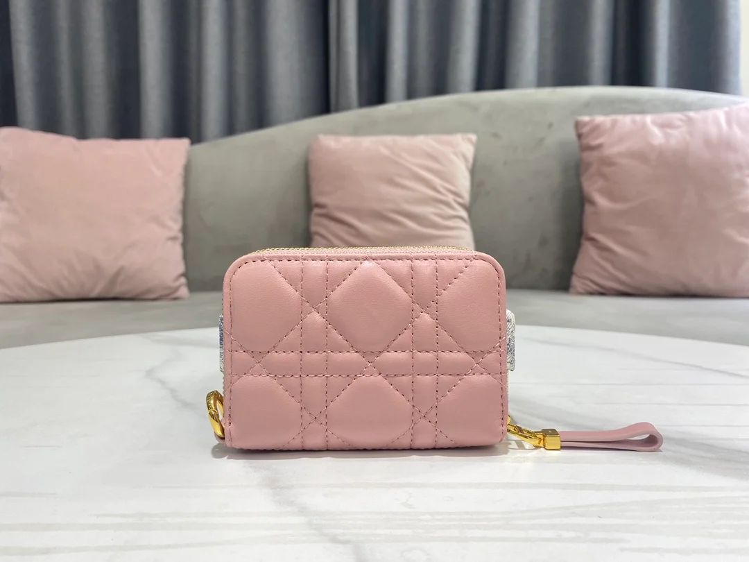 디올 카로 카드지갑 핑크