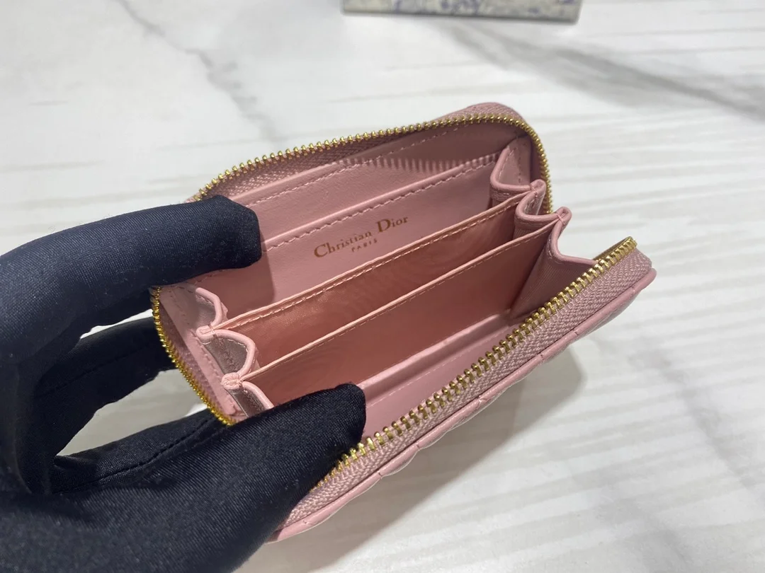 디올 카로 카드지갑 핑크