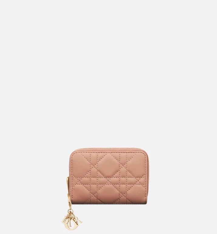 디올 레이디 VOYAGEUR 스몰 동전 지갑 핑크