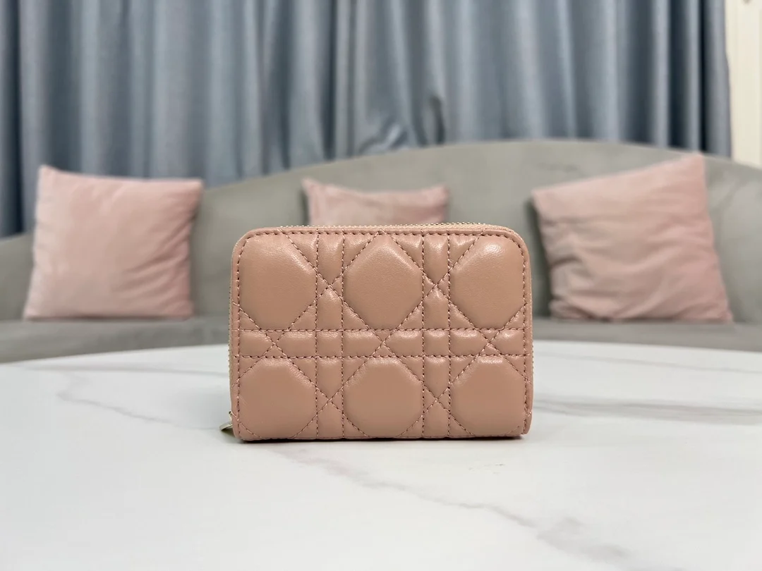 디올 레이디 VOYAGEUR 스몰 동전 지갑 핑크