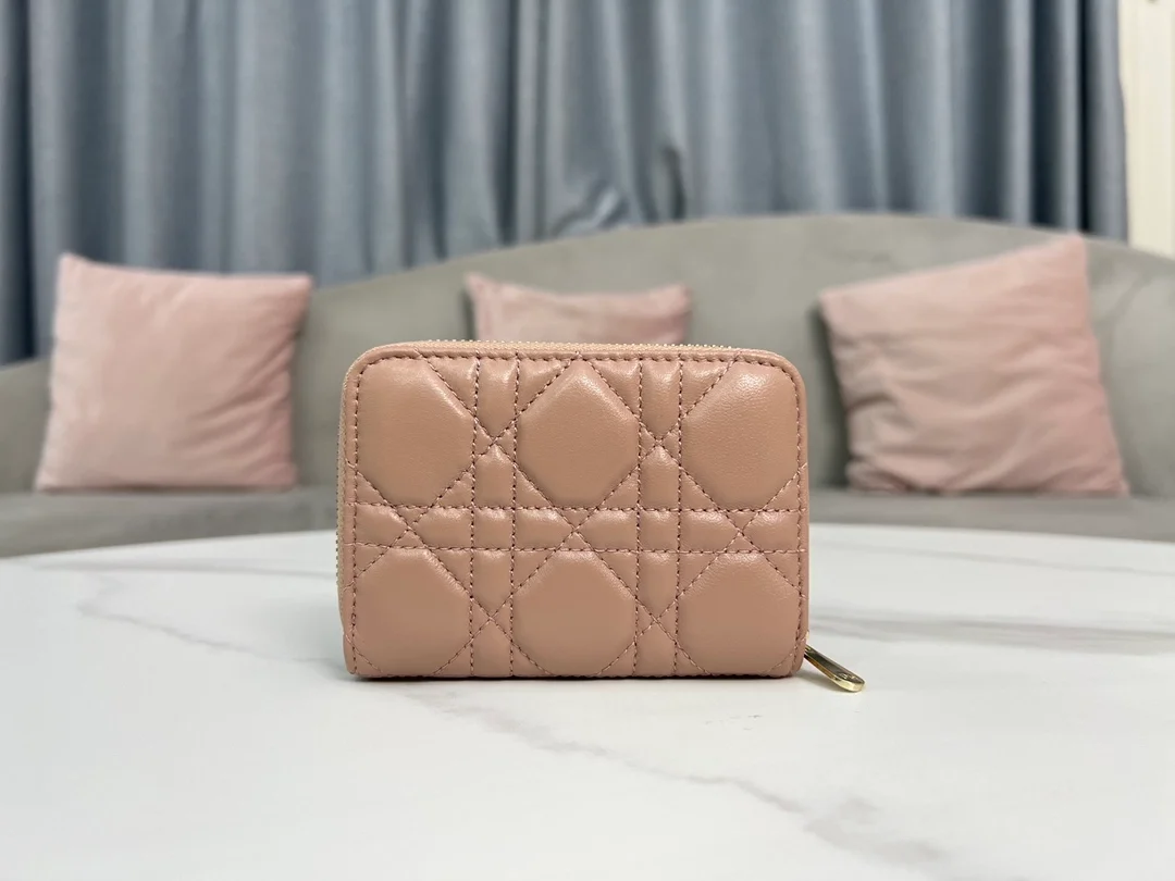 디올 레이디 VOYAGEUR 스몰 동전 지갑 핑크