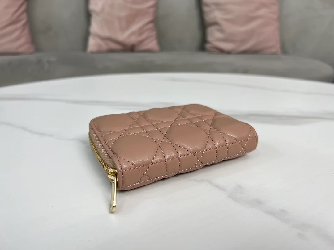 디올 레이디 VOYAGEUR 스몰 동전 지갑 핑크