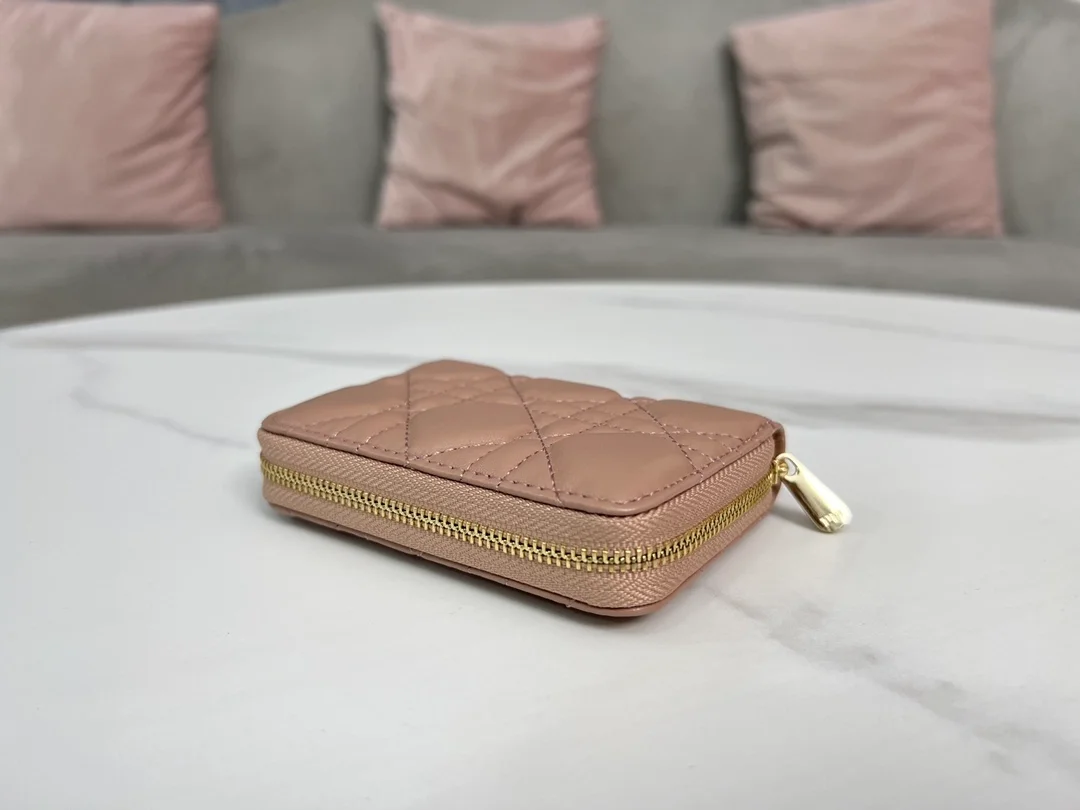 디올 레이디 VOYAGEUR 스몰 동전 지갑 핑크