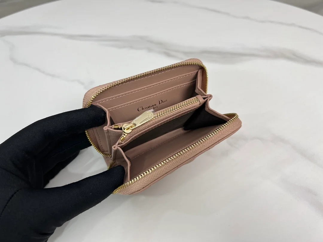 디올 레이디 VOYAGEUR 스몰 동전 지갑 핑크