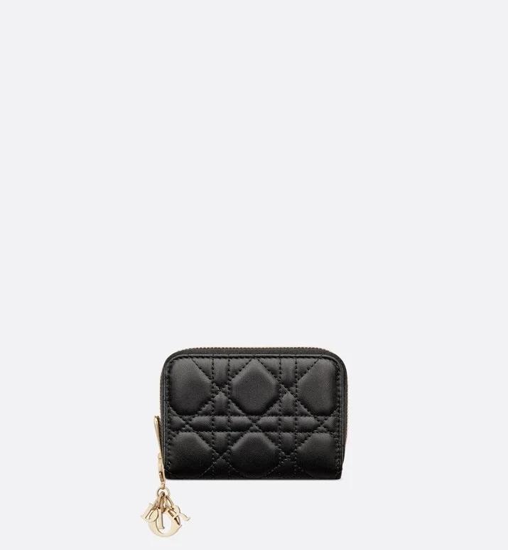 디올 레이디 VOYAGEUR 스몰 동전 지갑 블랙