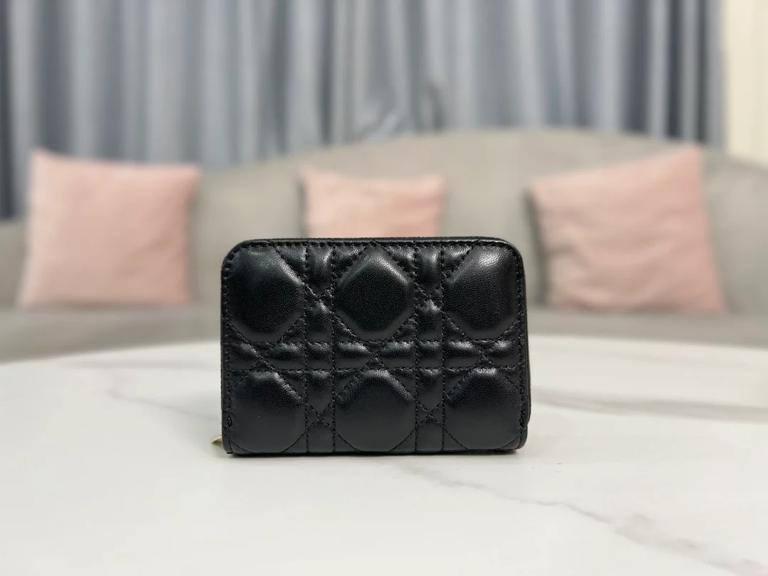 디올 레이디 VOYAGEUR 스몰 동전 지갑 블랙