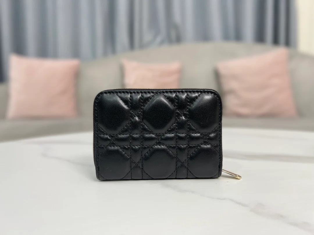 디올 레이디 VOYAGEUR 스몰 동전 지갑 블랙