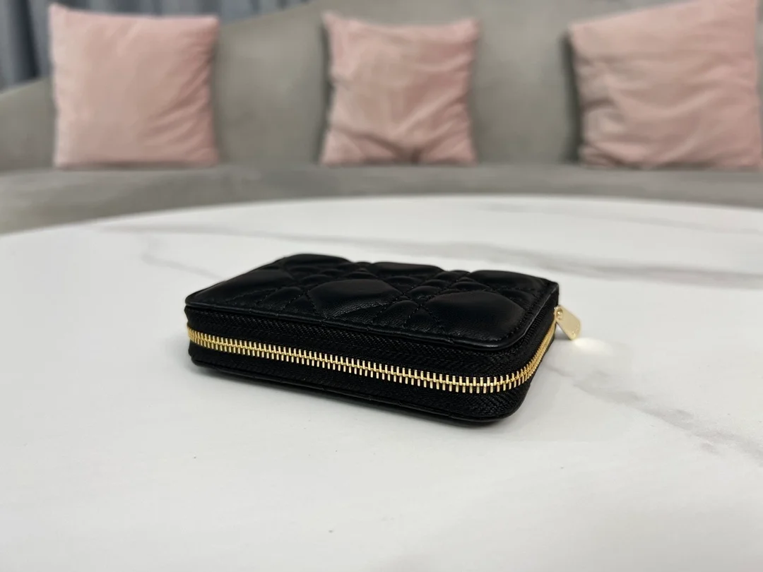 디올 레이디 VOYAGEUR 스몰 동전 지갑 블랙