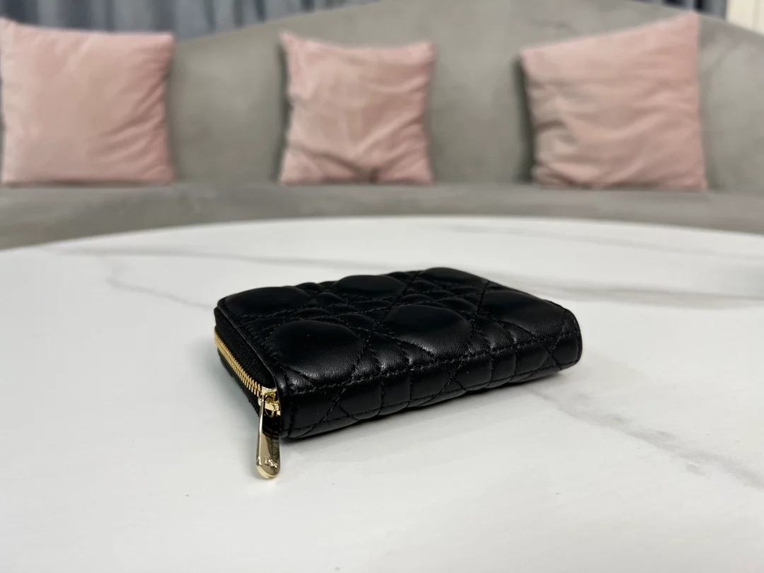 디올 레이디 VOYAGEUR 스몰 동전 지갑 블랙