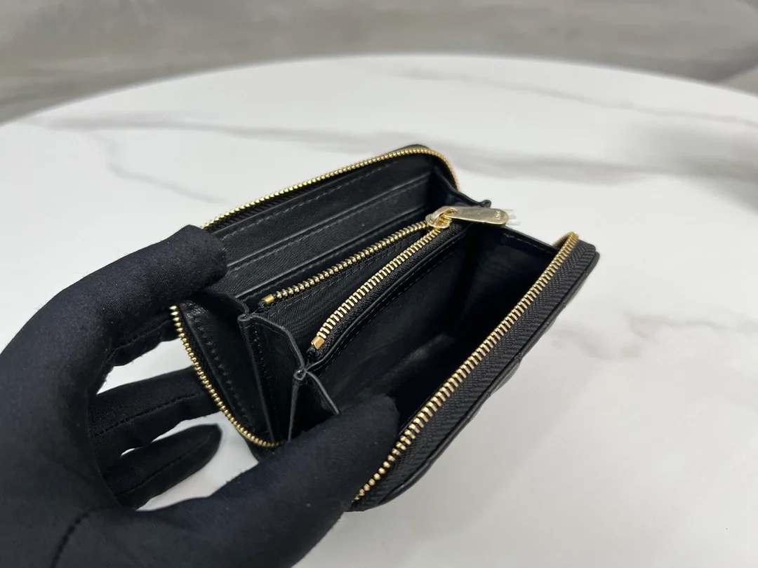 디올 레이디 VOYAGEUR 스몰 동전 지갑 블랙