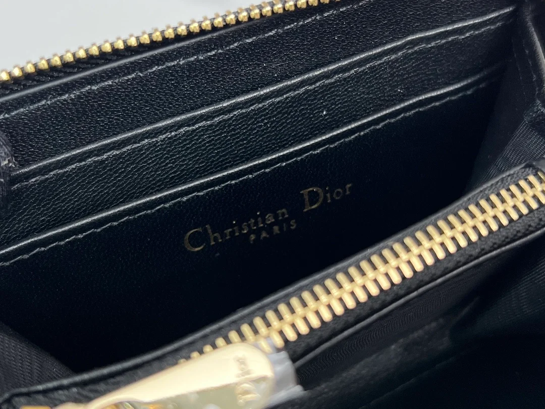 디올 레이디 VOYAGEUR 스몰 동전 지갑 블랙