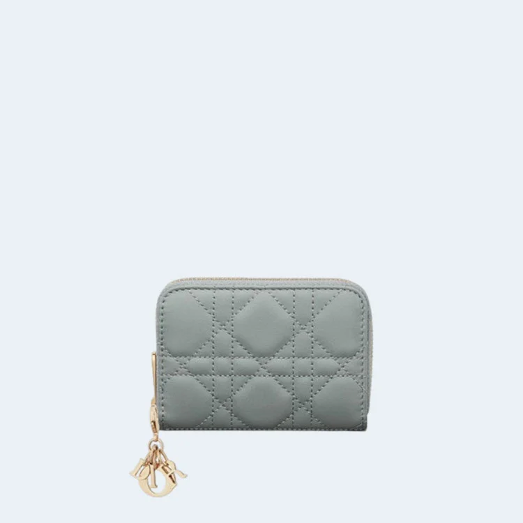 디올 레이디 VOYAGEUR 스몰 동전 지갑 그레이