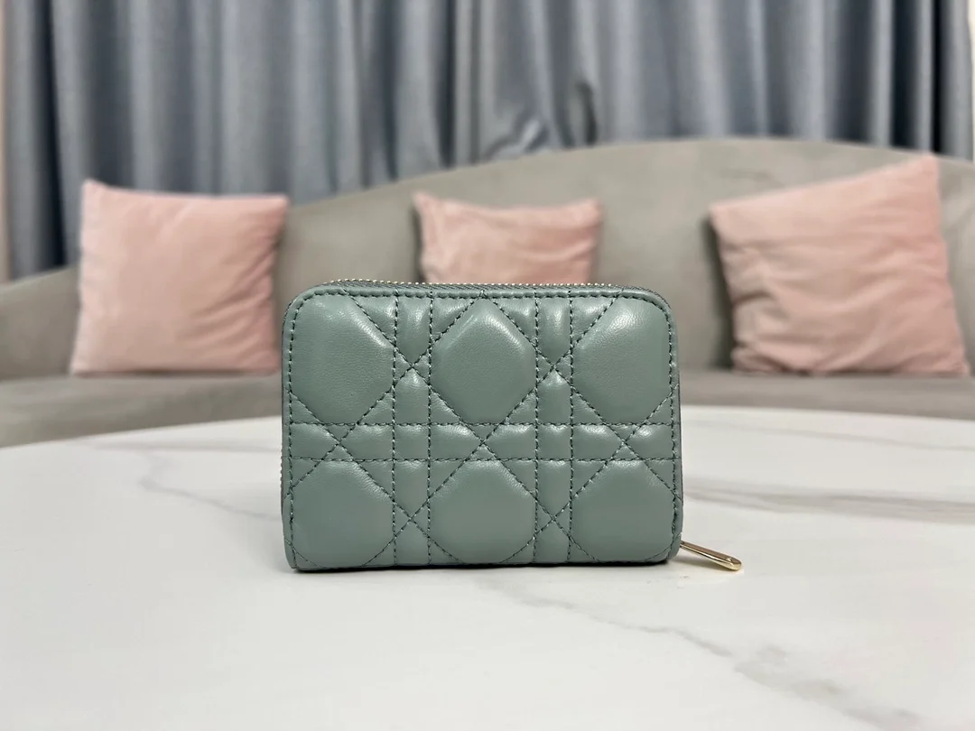 디올 레이디 VOYAGEUR 스몰 동전 지갑 그레이