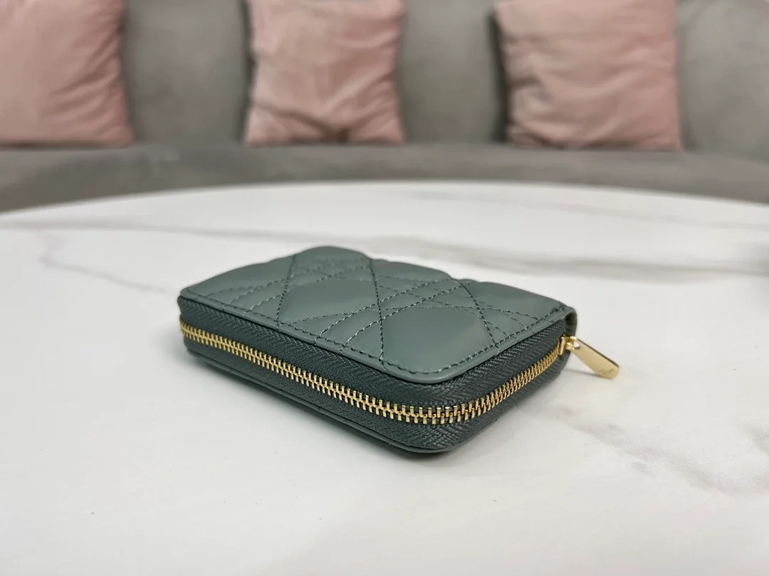 디올 레이디 VOYAGEUR 스몰 동전 지갑 그레이