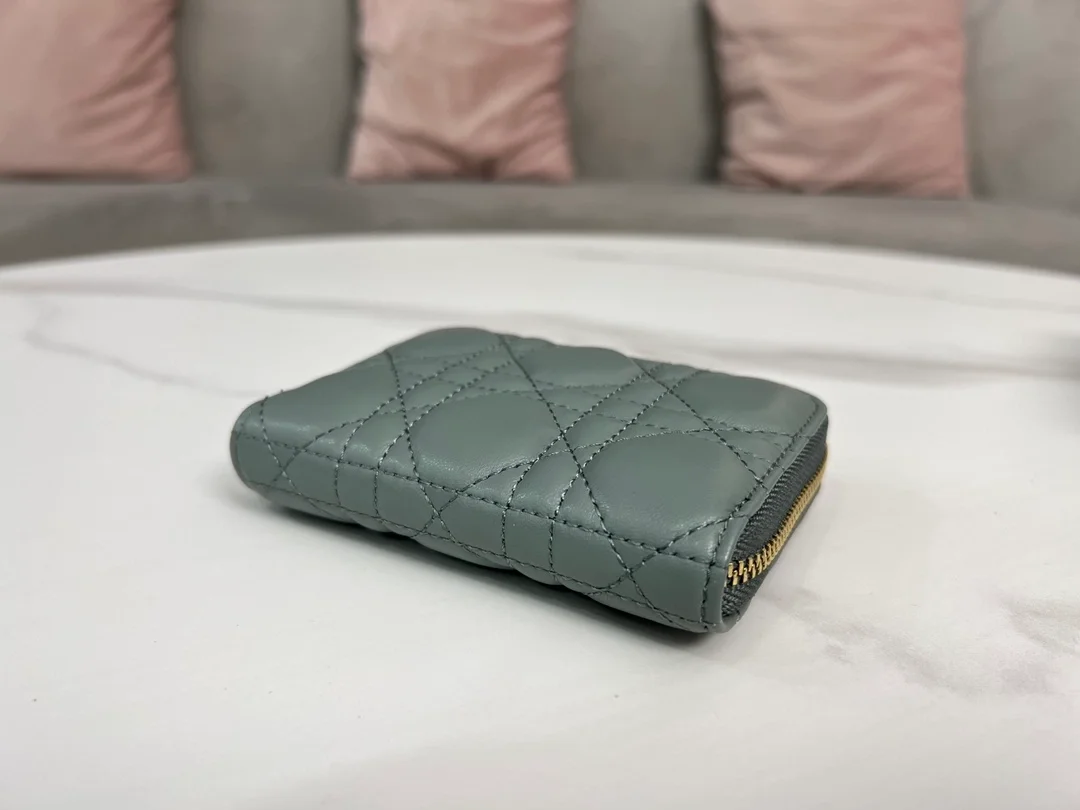 디올 레이디 VOYAGEUR 스몰 동전 지갑 그레이