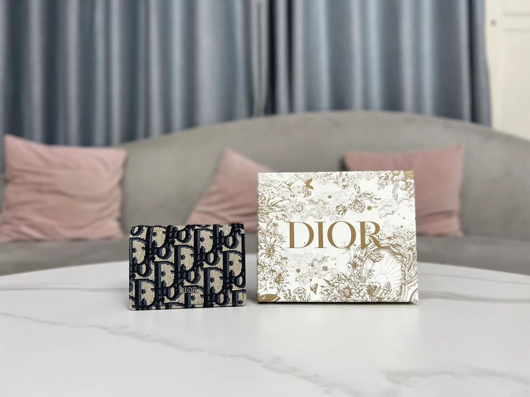 디올 오블리크 비즈니스 카드 지갑 베이지