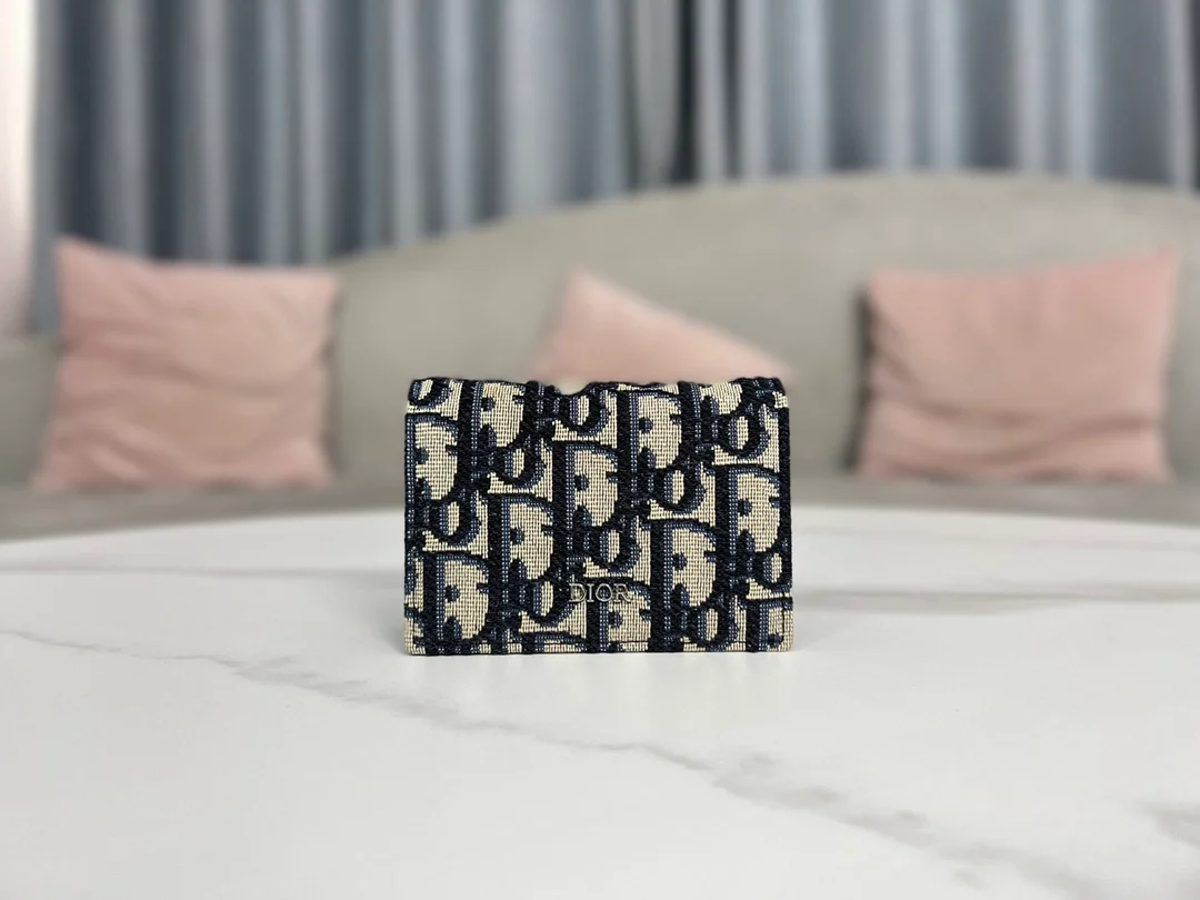 디올 오블리크 비즈니스 카드 지갑 베이지