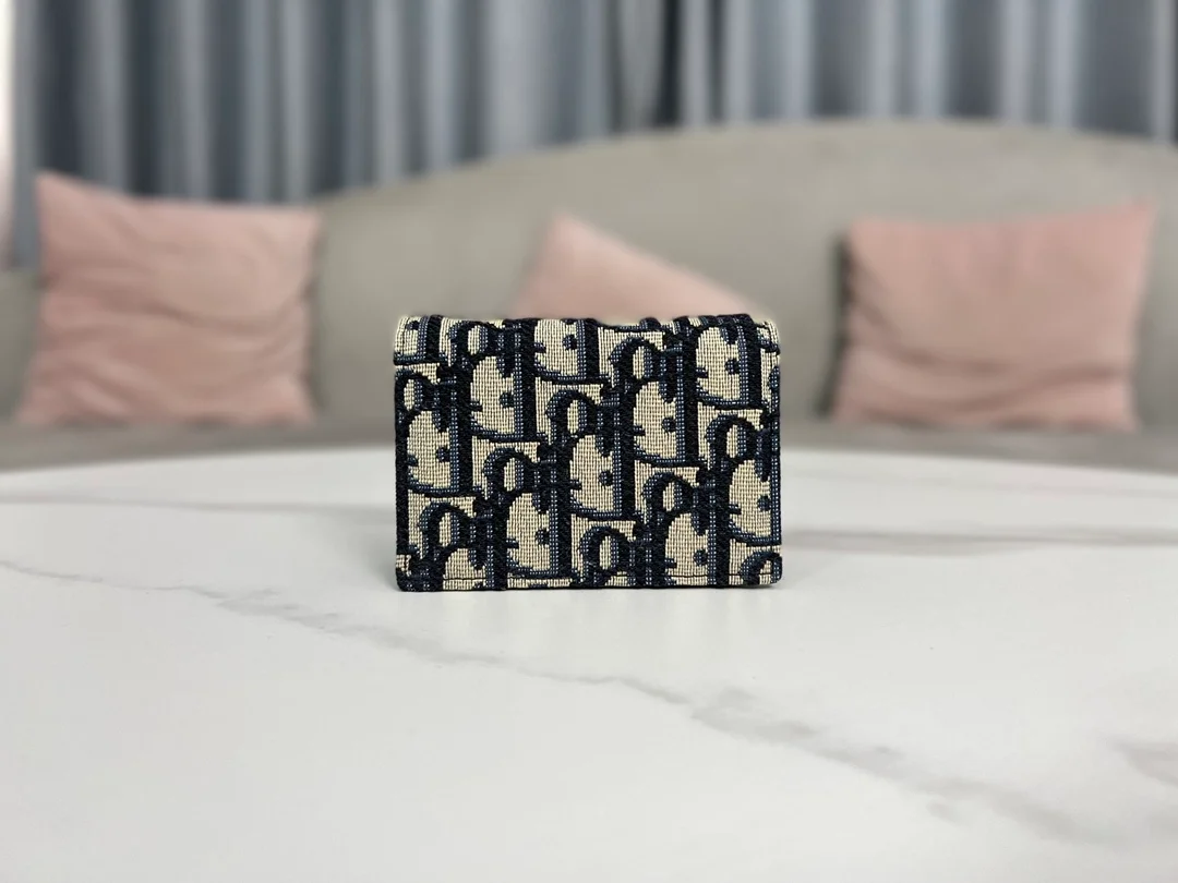 디올 오블리크 비즈니스 카드 지갑 베이지